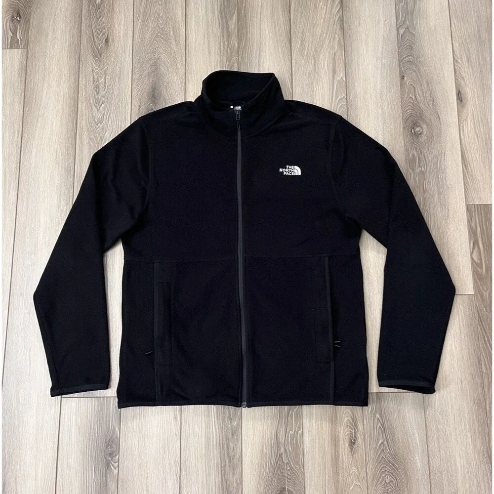 The North Face Circular Design Black Full Zip Lightweight Jacket Mens Sz Medium